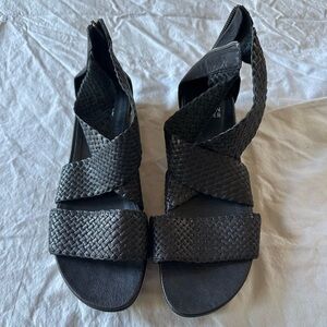 Eileen Fisher Black Sport Sneaker Woven Sandals